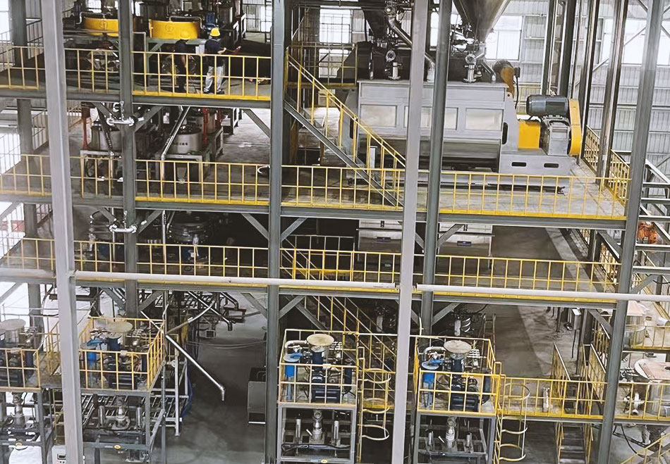 Intelligent feeding, mixing, screening, demagnetization and packaging production line